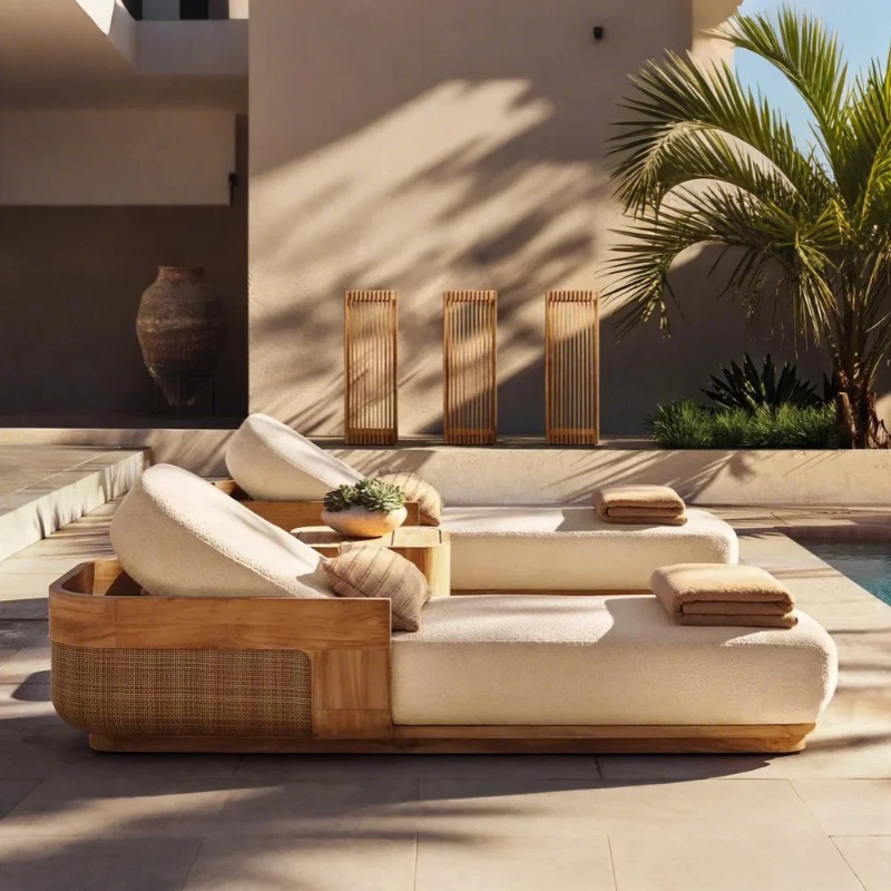 Outdoor Daybed Sofa - مجموعة كراسي استلقاء وسرير نهاري للشاطئ،