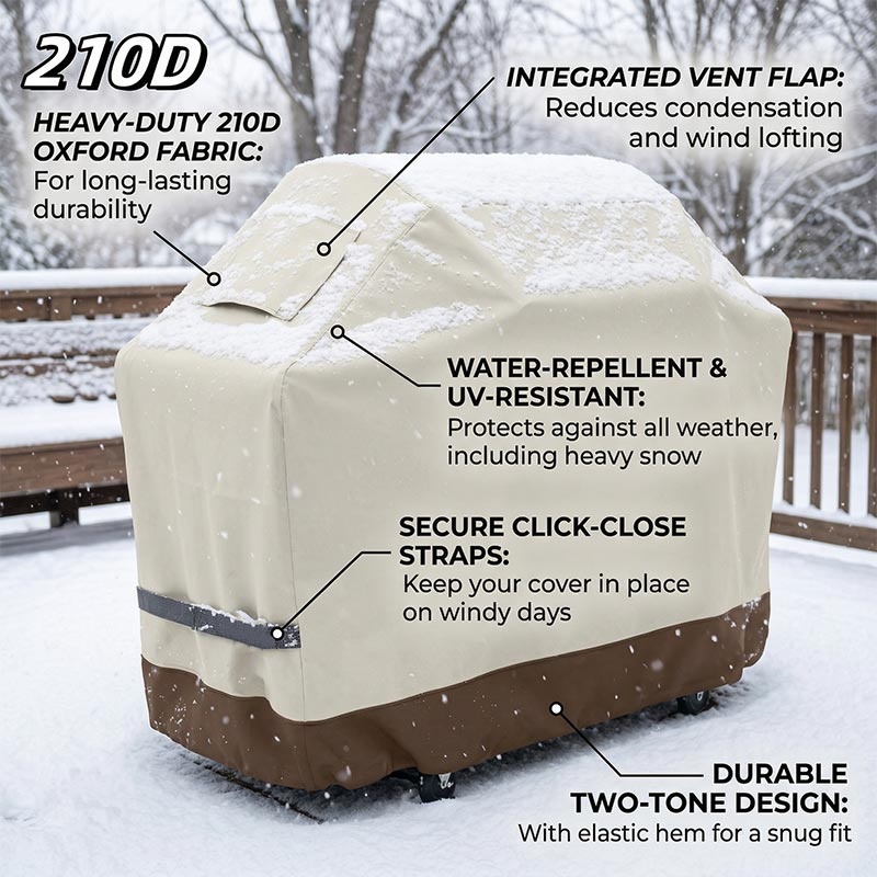 Outdoor Furniture Varnish - غطاء شواء خارجي 210D بيج مقاوم