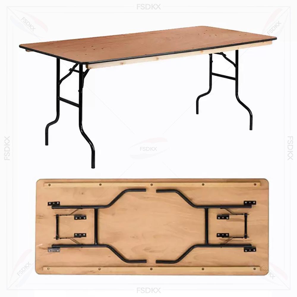 Outdoor Furniture Rental For Party - طاولات طعام خشبية متينة مستطيلة قابلة