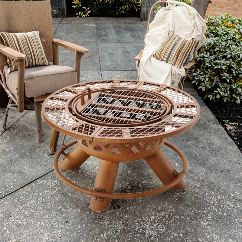 Outdoor Furniture With Fire Pit - مجموعة شواء وتدفئة خارجية حديثة لعام