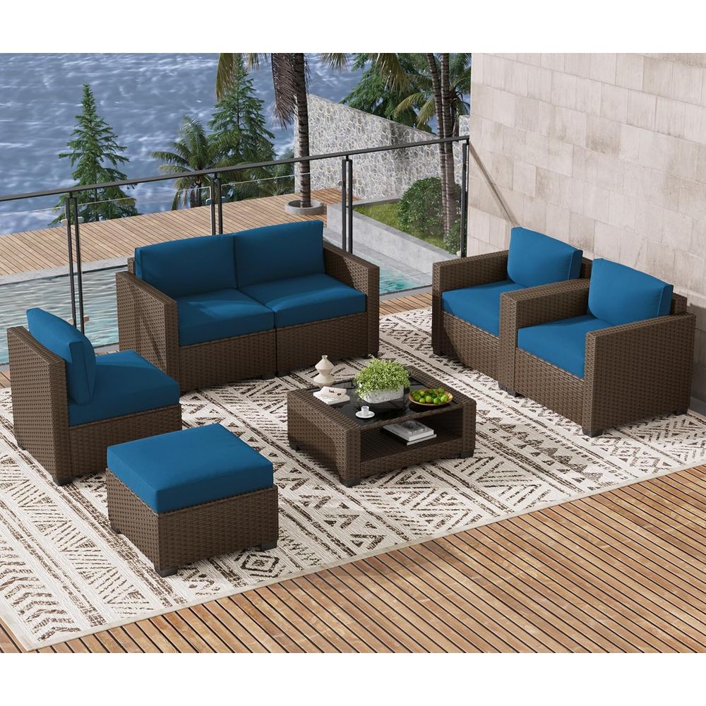 Outdoor Furniture Table And Chairs - طقم أثاث خارجي مكون من 7