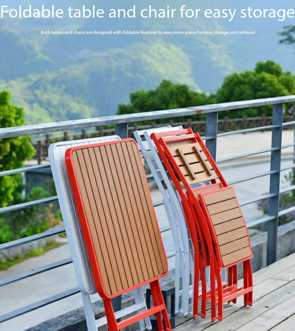 Outdoor Furniture Table And Chairs - طاولة وكرسي قابلان للطي من WPC