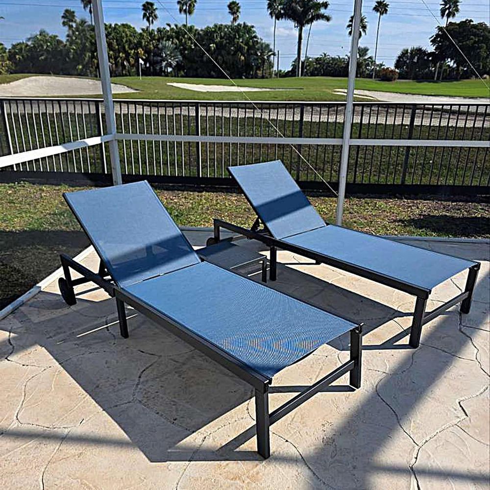 طقم مع عجلات وطاولة، لون نيلي  - مراجعة Outdoor Furniture Quick Dry وسعره