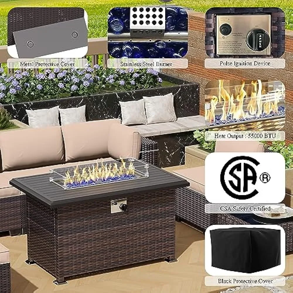 -مجموعة أثاث الفناء مع طاولة ح - مراجعة Outdoor Furniture With Fire Pit وسعره
