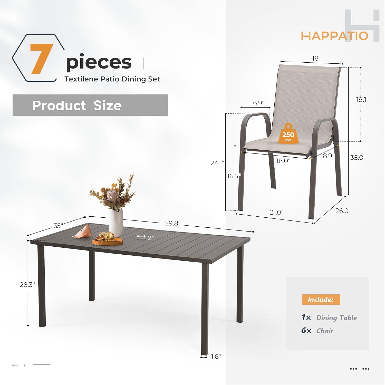 طقم طعام خارجي للفناء، 6 كراسي - مراجعة Outdoor Furniture Quick Dry وسعره