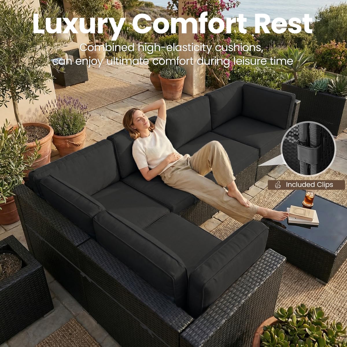 طقم أثاث فناء من 8 قطع مع طاول - مراجعة Outdoor Furniture With Fire Pit وسعره