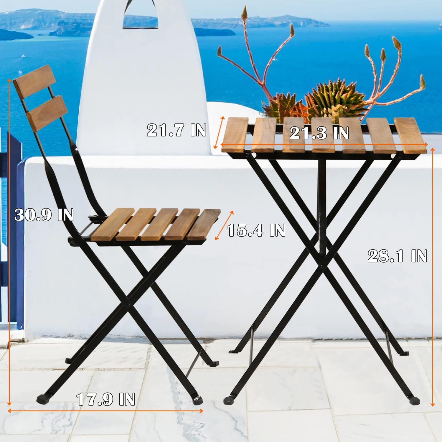 طقم بيسترو خشبي طبيعي قابل للط - مراجعة Outdoor Furniture Table And Chairs وسعره