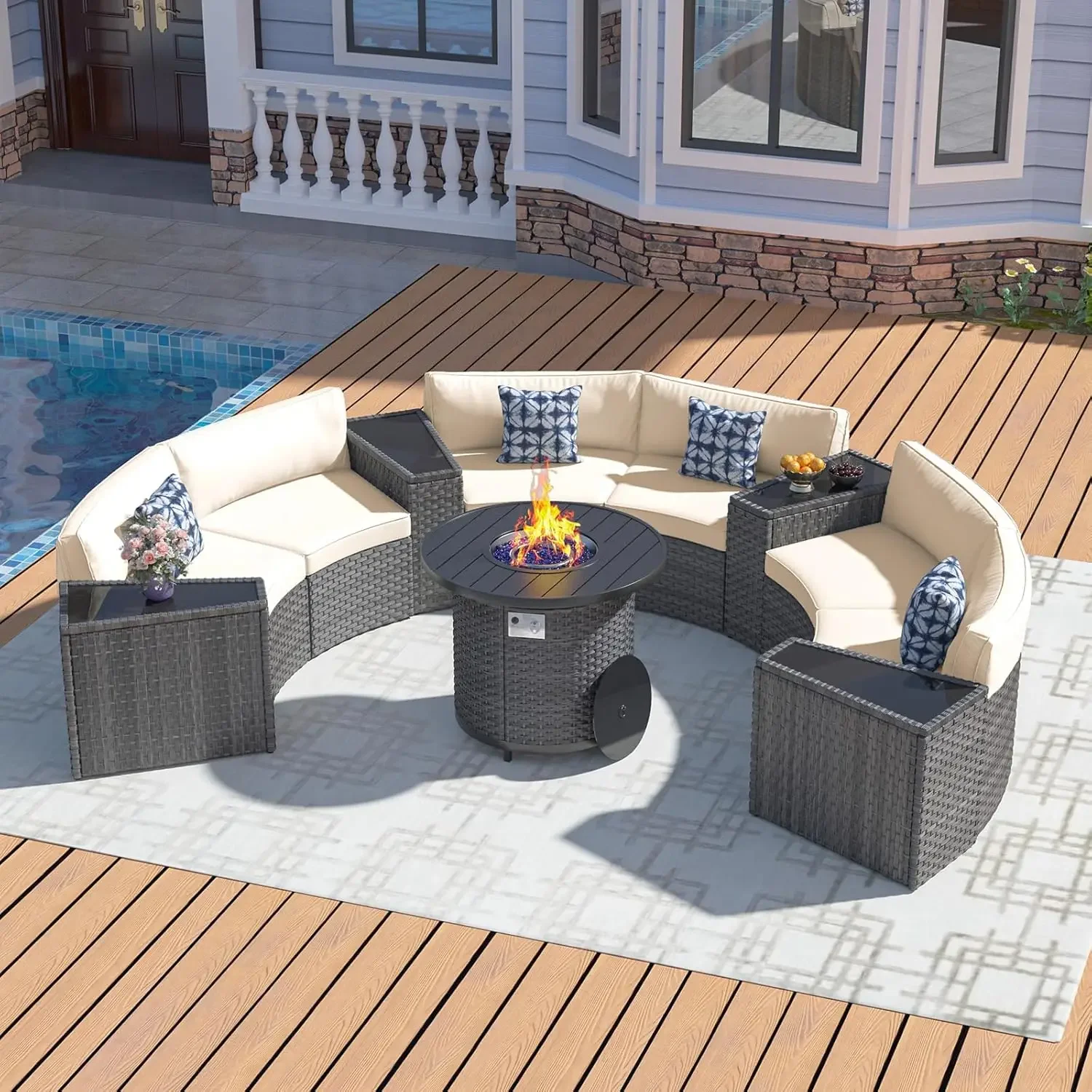 مجموعة أثاث الفناء مع طاولة حف - مراجعة Outdoor Furniture With Fire Pit وسعره