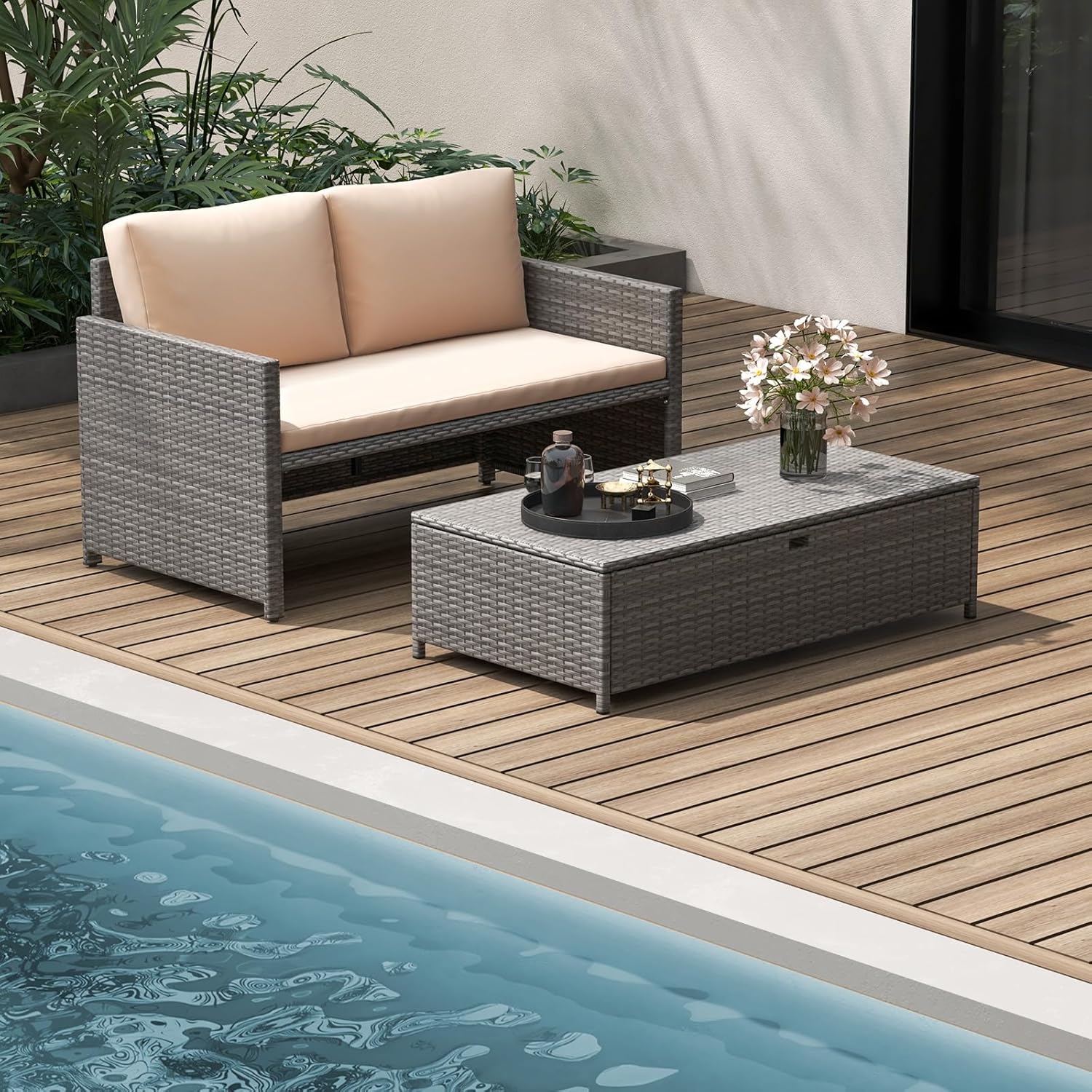سرير نهاري من الخوص للفناء الخ - مراجعة Outdoor Daybed Sofa وسعره