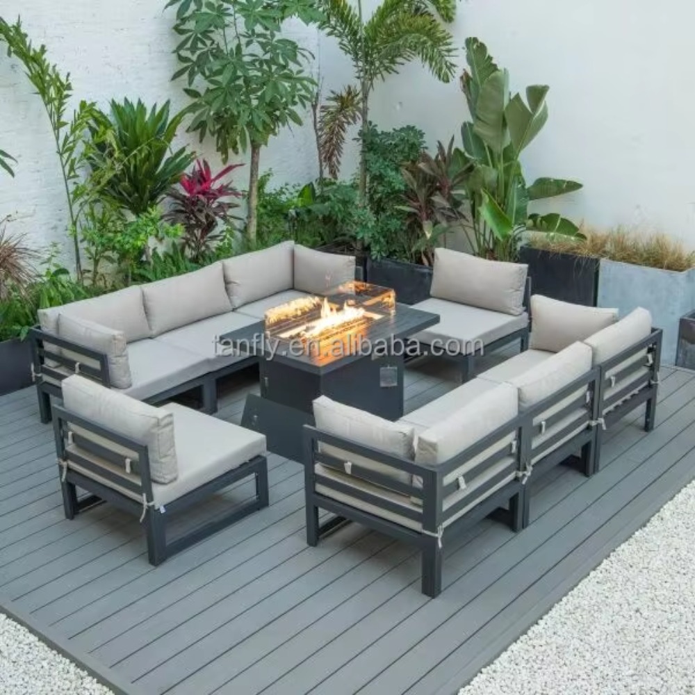 طقم أثاث خارجي للفنادق والفلل، - مراجعة Outdoor Furniture With Fire Pit وسعره