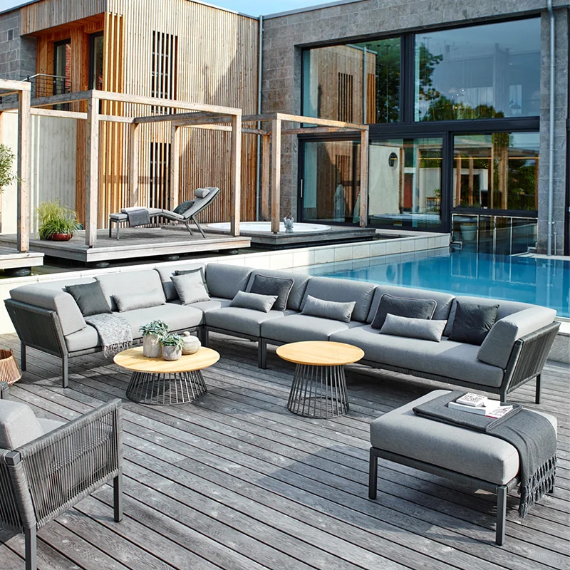 أريكة زاوية جديدة على شكل حرف  - مراجعة Outdoor Furniture Rope وسعره
