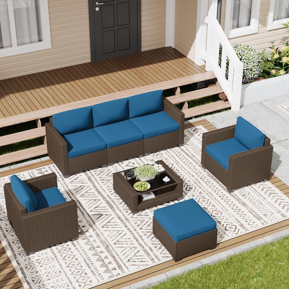 طقم أثاث خارجي مكون من 7 قطع:  - مراجعة Outdoor Furniture Table And Chairs وسعره