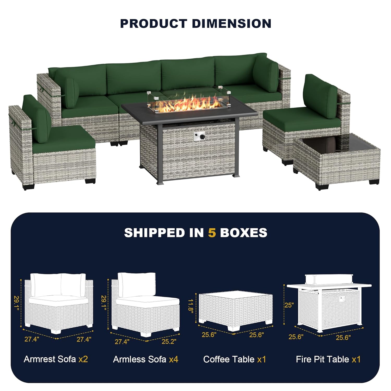 طقم أثاث خارجي مكون من 8 قطع م - مراجعة Outdoor Furniture With Fire Pit وسعره