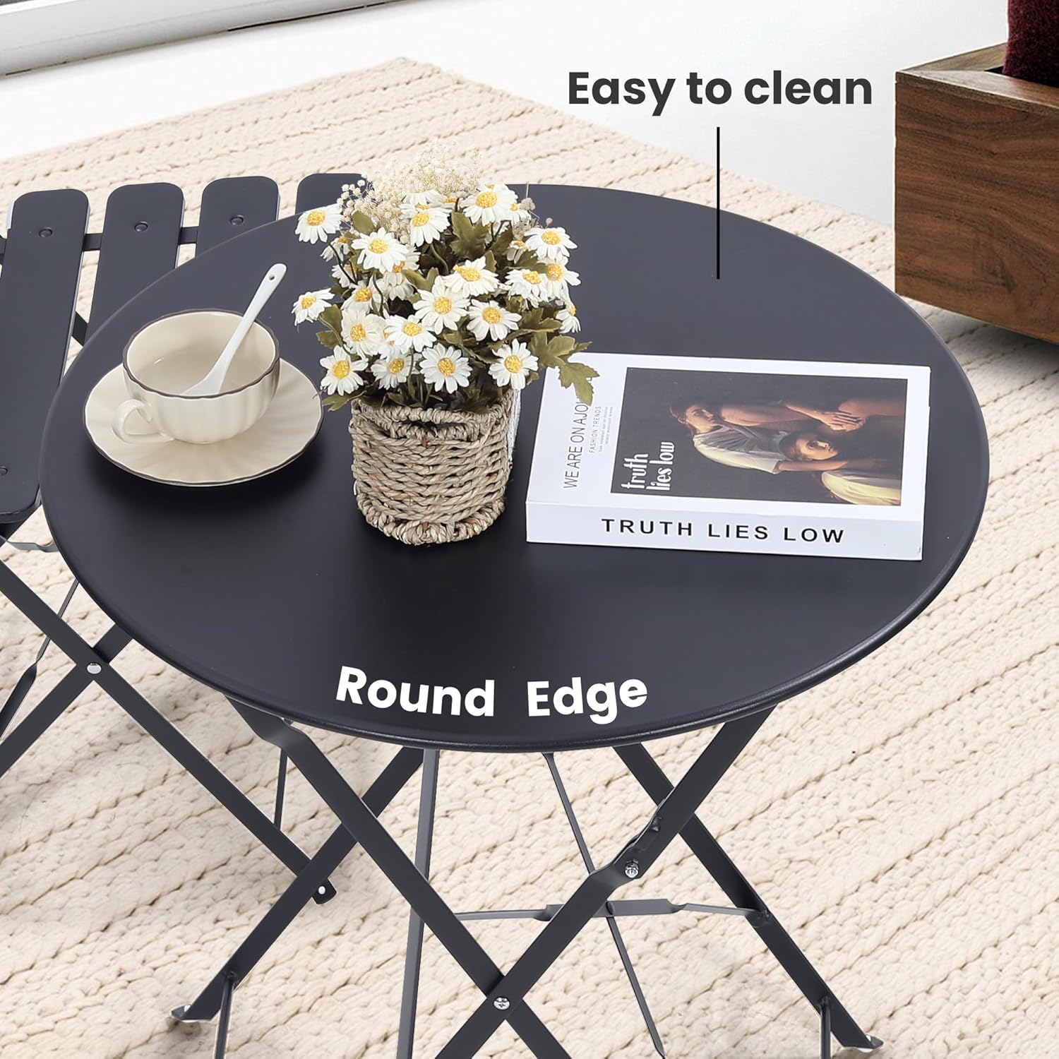 طقم بيسترو خارجي قابل للطي من  - مراجعة Outdoor Furniture Table And Chairs وسعره