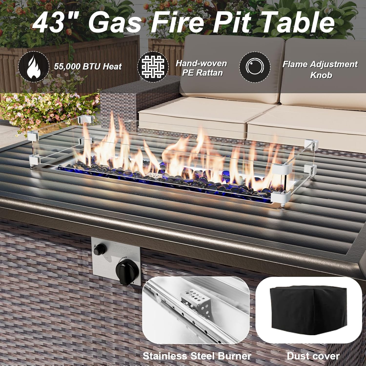 طقم أثاث للفناء مع طاولة موقد  - مراجعة Outdoor Furniture With Fire Pit وسعره