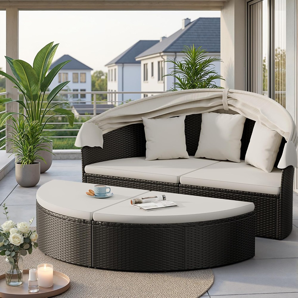 سرير نهاري دائري خارجي من الخي - مراجعة Outdoor Daybed Sofa وسعره