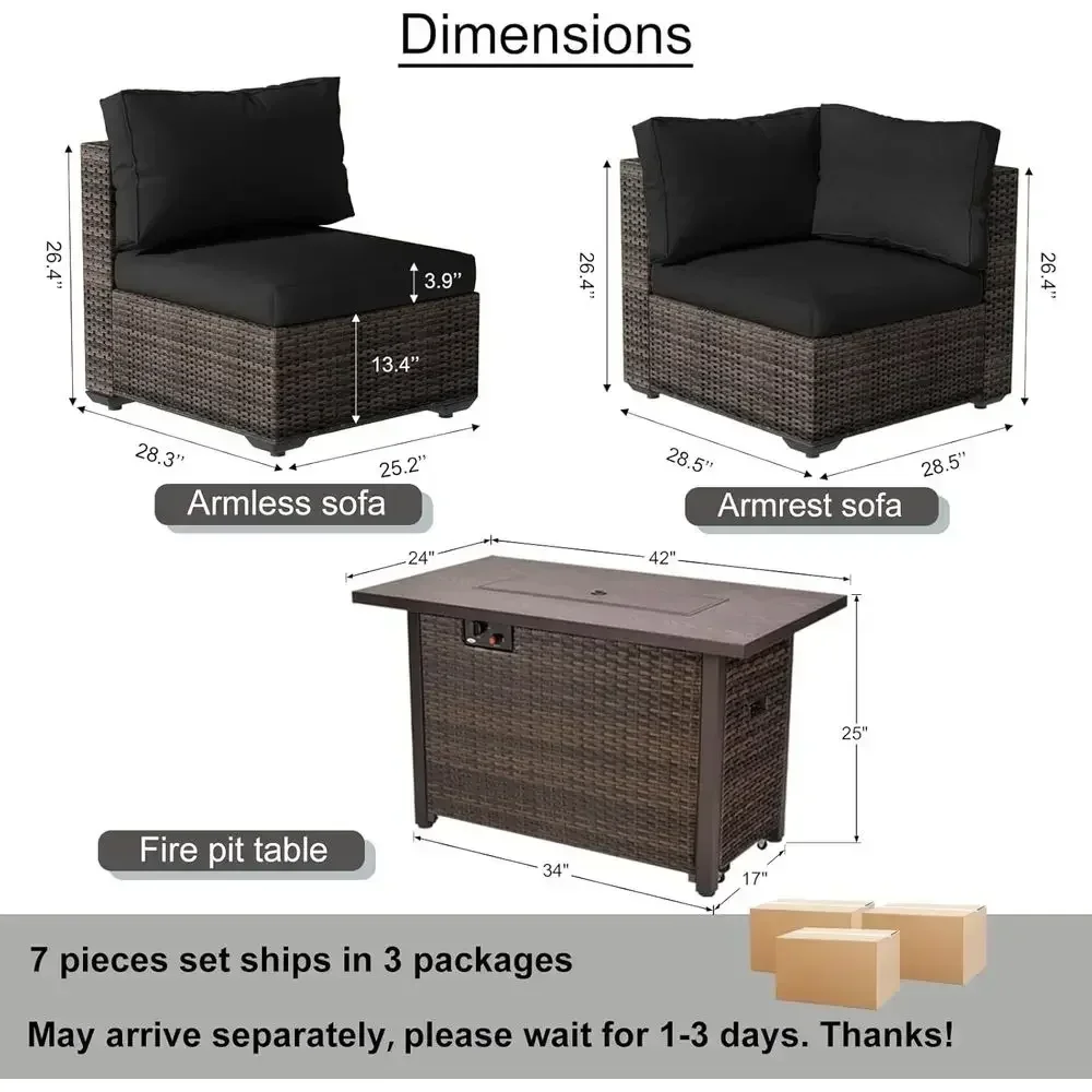 طقم أثاث خارجي مكون من 7 قطع م - مراجعة Outdoor Furniture With Fire Pit وسعره