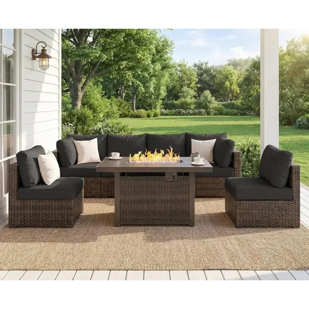 طقم أثاث خارجي مكون من 7 قطع م - مراجعة Outdoor Furniture With Fire Pit وسعره